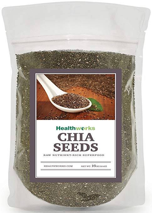 Healthworks Black Chia Seeds Raw Pesticide-Free, 1b