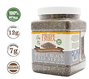 Pride Of India - Whole Black Chia Seeds - Omega-3 & Calcium Superfood