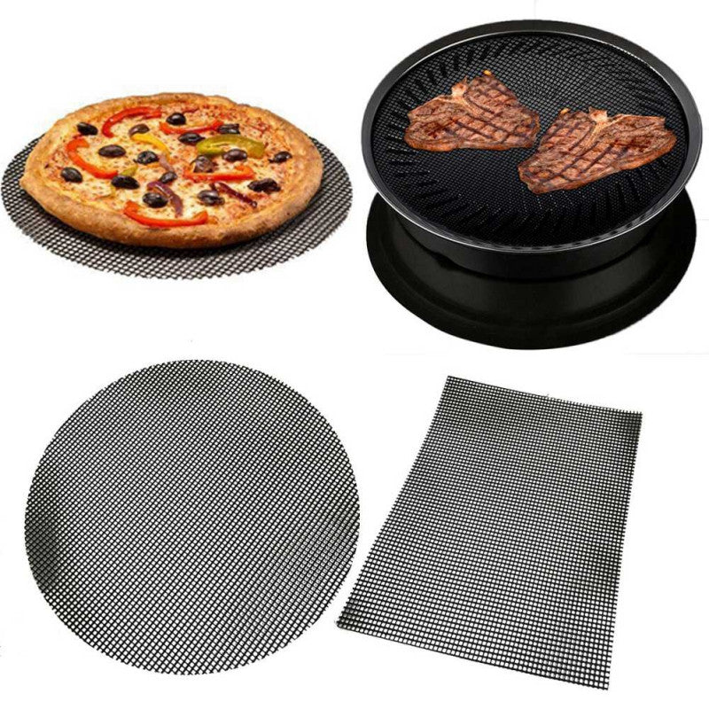 BBQ Mat Replaces Vegetable Grill Basket Free Grill Mesh Tray for Grilled Vegetables Fish  Fajitas Shrimp teflon grill mat 3 size